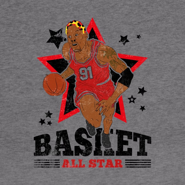 Rodman Basketball The Worm Chicago 91 All Star by TEEWEB